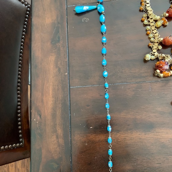 VINTAGE CZECH FOILED BEADED NECKLACE - Picture 9 of 10